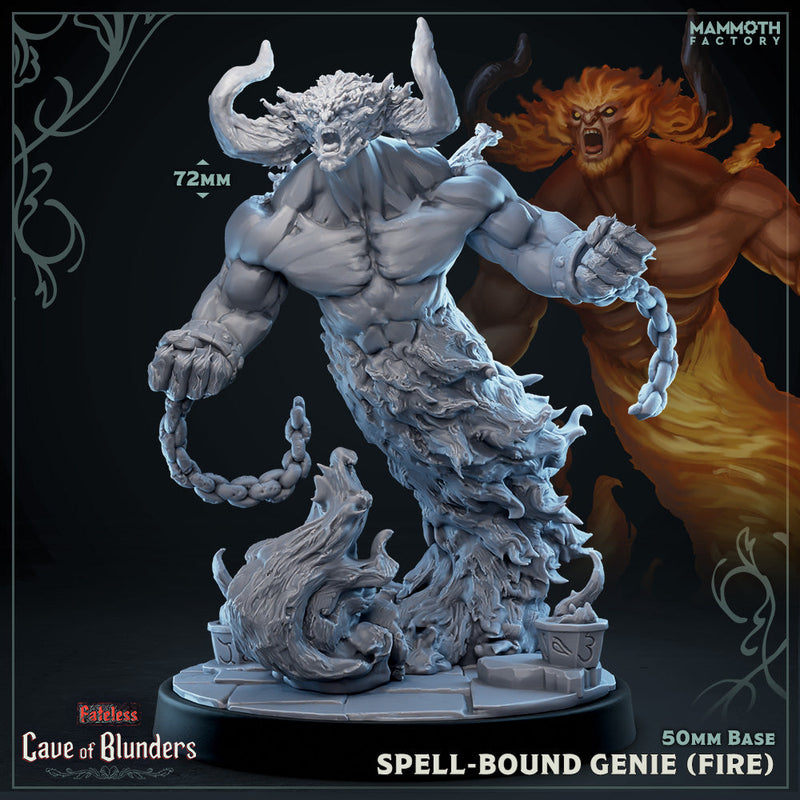 Spell-Bound Genie (Fire)-3D Printed Miniatures-BIG FRENCHIES-All Systems Go Games