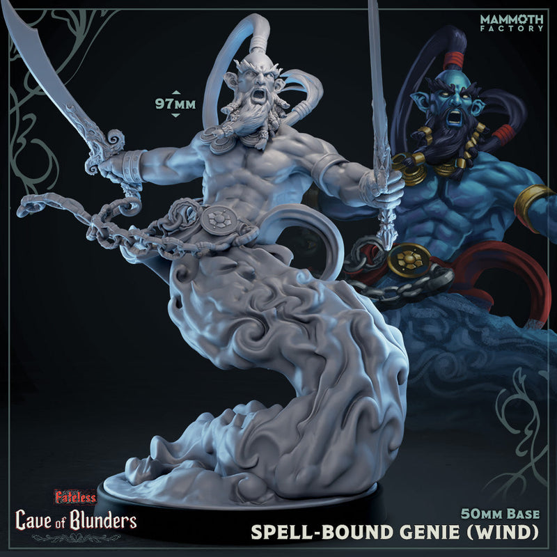 Spell-Bound Genie (Wind)-3D Printed Miniatures-BIG FRENCHIES-All Systems Go Games