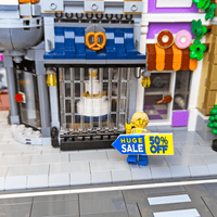 Spinner Sign "Huge Sale" - Custom Printed Minifig Scale - Made Using LEGO® parts