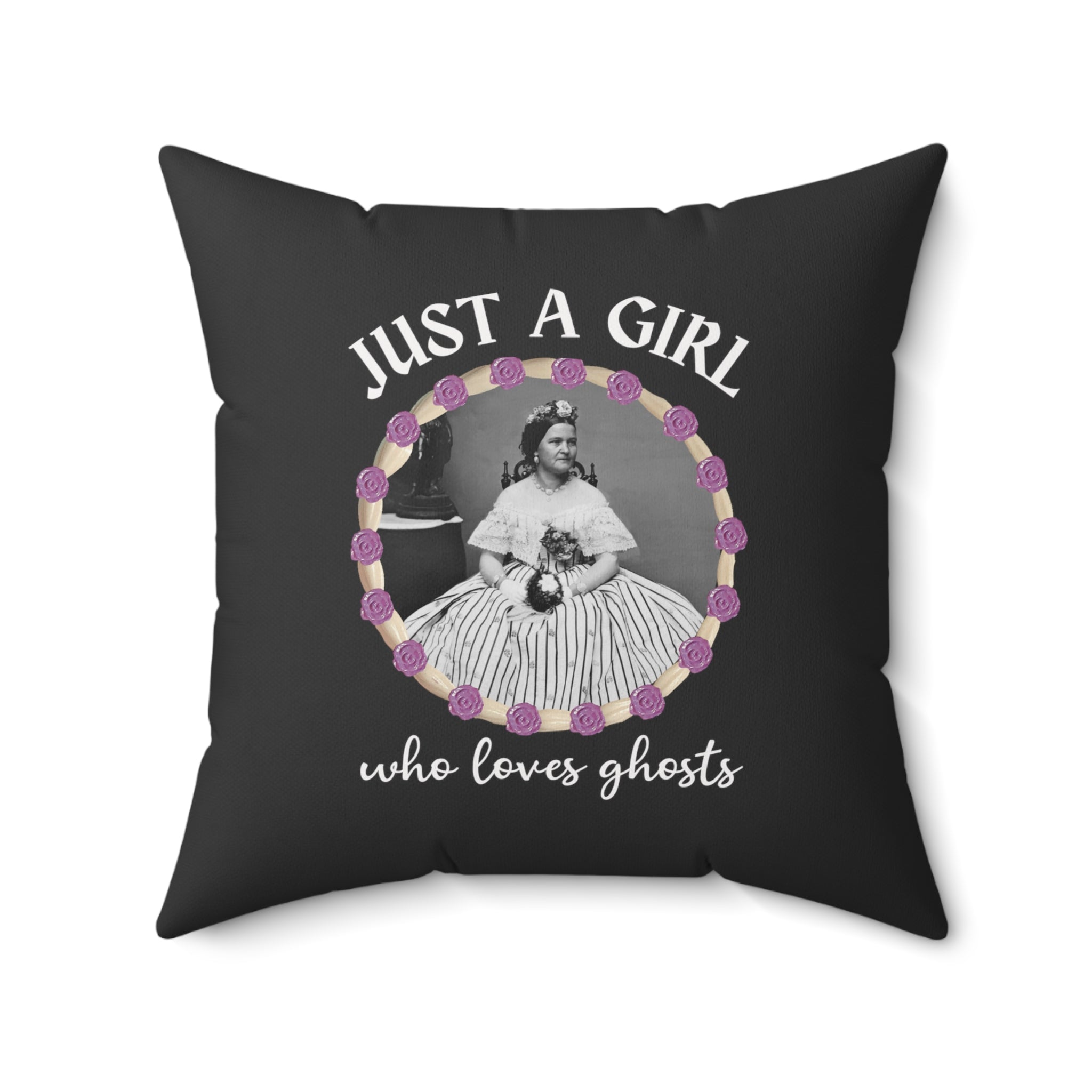 Spooky Ghost Lover Pillow for Friend Who Loves History: Mary Todd Lincoln