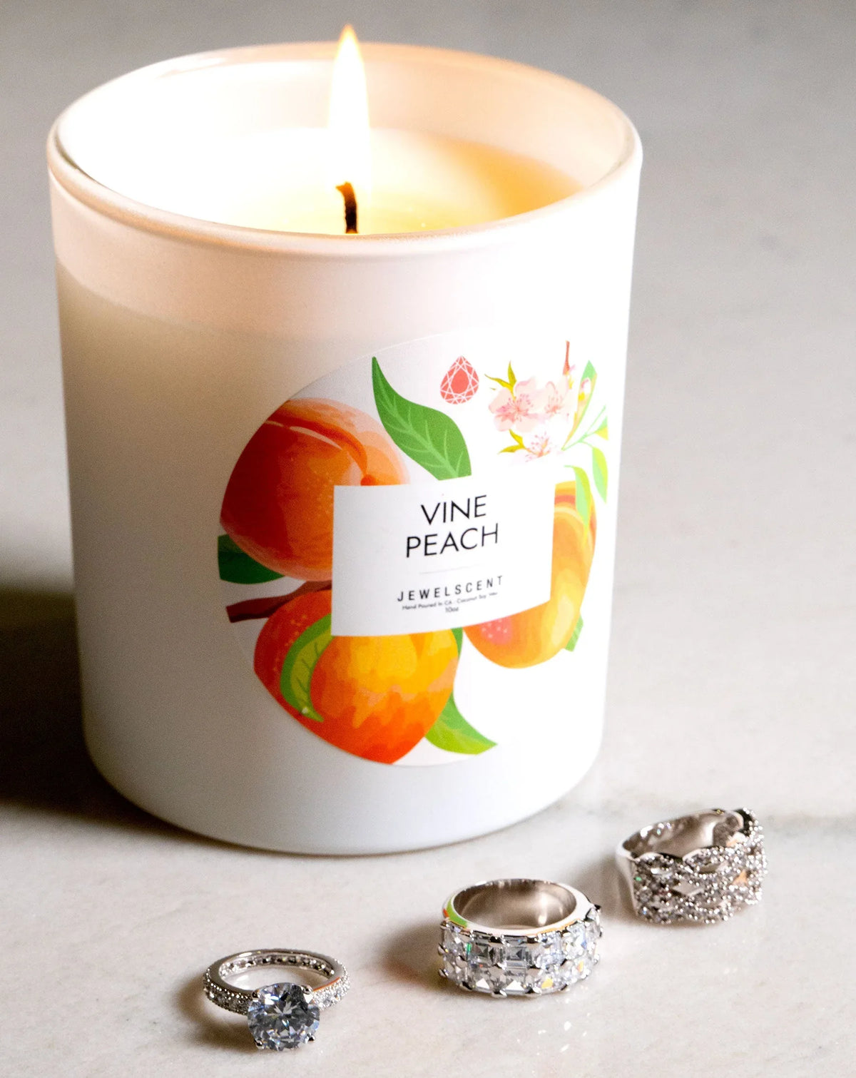 Vine Peach 10oz Signature Jewelry Candle - BIG FRENCHIES