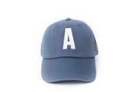 Dusty Blue Letter Baseball Hat - BIG FRENCHIES