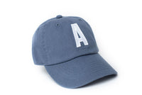 Dusty Blue Letter Baseball Hat - BIG FRENCHIES