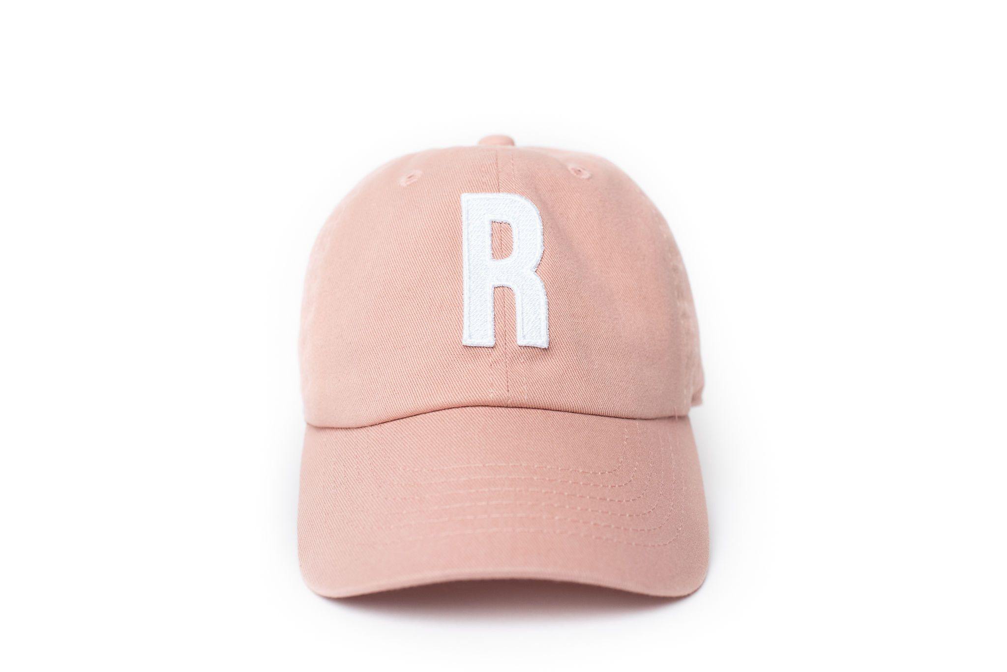 Dusty Rose Letter Baseball Hat - BIG FRENCHIES