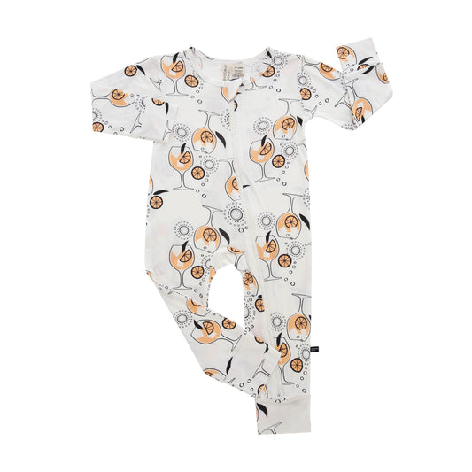 Amalfi Coast Aperol Spritz White Zippered Romper