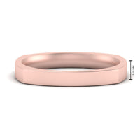 Square Comfort Fit Mens Wedding Band