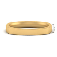 Square Comfort Fit Mens Wedding Band