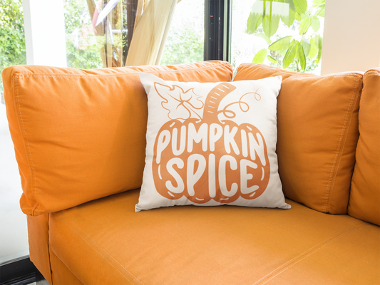 Cozy Pumpkin Spice Fall Throw Pillow – 18" x 18"
