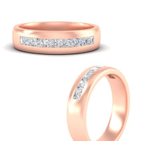 Mens Channel Set Square Wedding Ring