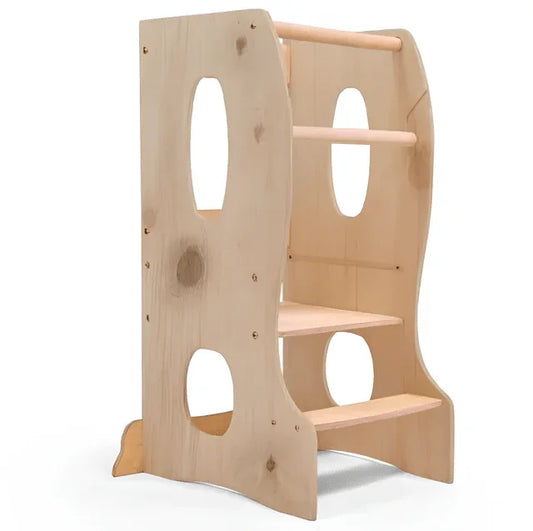 Stable Montessori Tower: Wooden Growing Chair - Beige - BIG FRENCHIES
