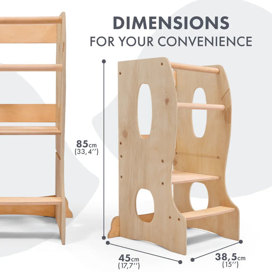 Stable Montessori Tower: Wooden Growing Chair - Beige - BIG FRENCHIES