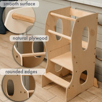 Stable Montessori Tower: Wooden Growing Chair - Beige - BIG FRENCHIES