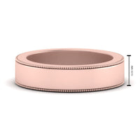 Flat Milgrain Mens Wedding Band