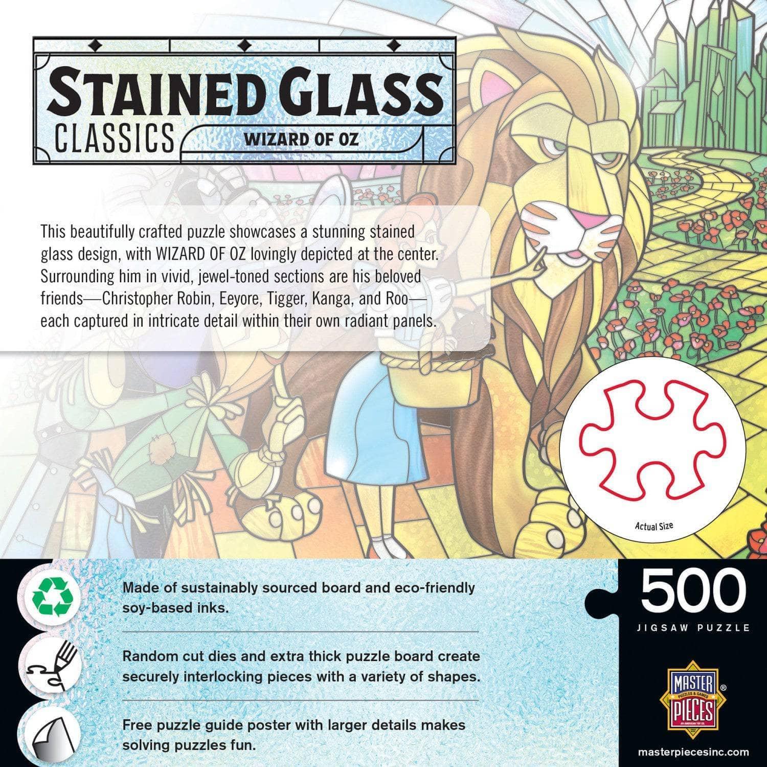 Stained Glass Wizard of Oz 500 Piece Jigsaw Puzzle | Masterpieces Puzzles - BIG FRENCHIES