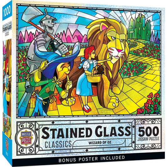 Stained Glass Wizard of Oz 500 Piece Jigsaw Puzzle | Masterpieces Puzzles - BIG FRENCHIES