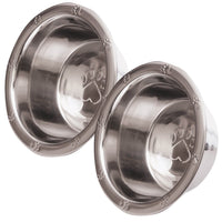 Jeffers Stainless Steel Embossed Wide-Lip Food & Water Pet Bowls