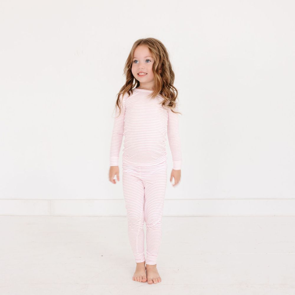 Ballet Stripe Bamboo Toddler Pajama Set - BIG FRENCHIES