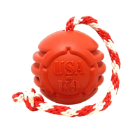 USA-K9 Stars and Stripes Rubber Dog Toy | K9 Handler Reward Toy | Red | USA Made - BIG FRENCHIES