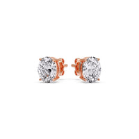 Classic Four Prong Oval Diamond Solitaire Stud Earrings (1.00 Ct - 10.00 Ct)