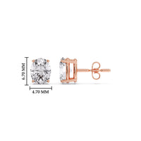 Classic Four Prong Oval Diamond Solitaire Stud Earrings (1.00 Ct - 10.00 Ct)