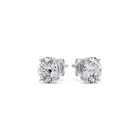 Classic Four Prong Oval Diamond Solitaire Stud Earrings (1.00 Ct - 10.00 Ct)