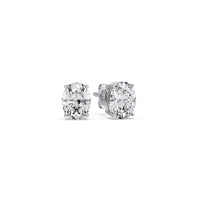 Classic Four Prong Oval Diamond Solitaire Stud Earrings (1.00 Ct - 10.00 Ct)