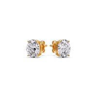 Classic Four Prong Oval Diamond Solitaire Stud Earrings (1.00 Ct - 10.00 Ct)