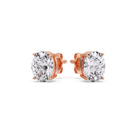 Classic Four Prong Oval Diamond Solitaire Stud Earrings (1.00 Ct - 10.00 Ct)