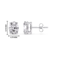 Classic Four Prong Oval Diamond Solitaire Stud Earrings (1.00 Ct - 10.00 Ct)