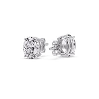 Classic Four Prong Oval Diamond Solitaire Stud Earrings (1.00 Ct - 10.00 Ct)