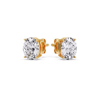 Classic Four Prong Oval Diamond Solitaire Stud Earrings (1.00 Ct - 10.00 Ct)