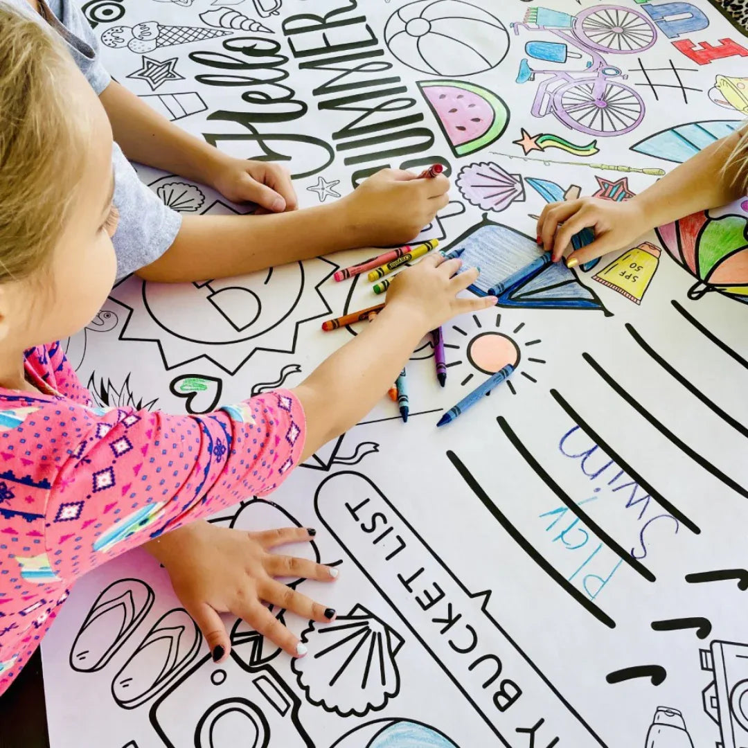 Summer Bucket List Coloring Tablecloth - BIG FRENCHIES