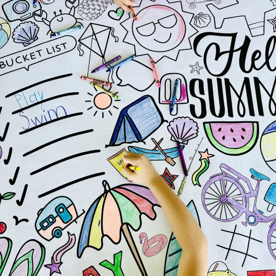 Summer Bucket List Coloring Tablecloth - BIG FRENCHIES