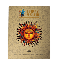 Sun Shaped 300 Piece Wooden Jigsaw Puzzle | Trippy Puzzle Co