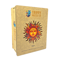 Sun Shaped 300 Piece Wooden Jigsaw Puzzle | Trippy Puzzle Co