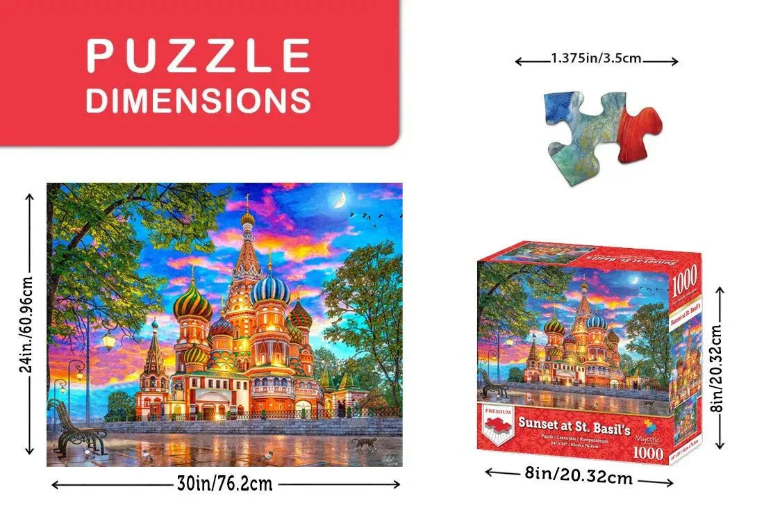 Sunset at St Basil's 1000 Piece Jigsaw Puzzle | Springbok Puzzles - BIG FRENCHIES