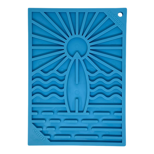 Surf's Up eMat - Small Lickmat for Dogs and Cats | Beach-Themed Design | SodaPup - BIG FRENCHIES