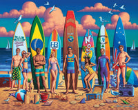 Surfing Around The World 500 Piece Jigsaw Puzzle by Dowdle - BIG FRENCHIES