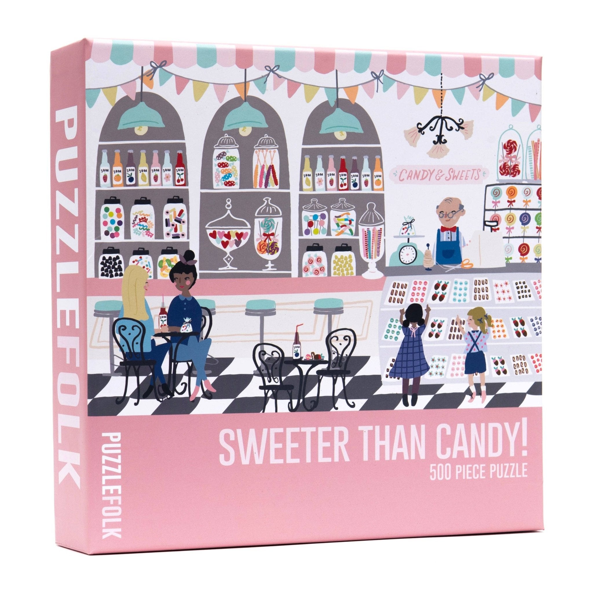 Sweeter Than Candy! 500 Piece Puzzle by Puzzlefolk | Nostalgic Candy Shop Jigsaw Puzzle