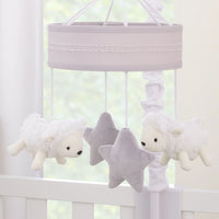 Plush Sheep Ivory and Gray Stars and Sheep Musical Mobile - BIG FRENCHIES