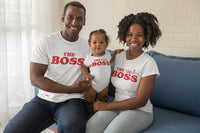 The boss The real boss The Mini Boss Matching Family Organic Tees (Set of 3)