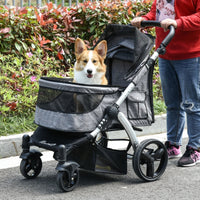 Travel Pet Stroller with Adjustable Handlebar - BIG FRENCHIES