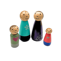 LGBTQ+ Family Wooden Doll Set - Two Moms