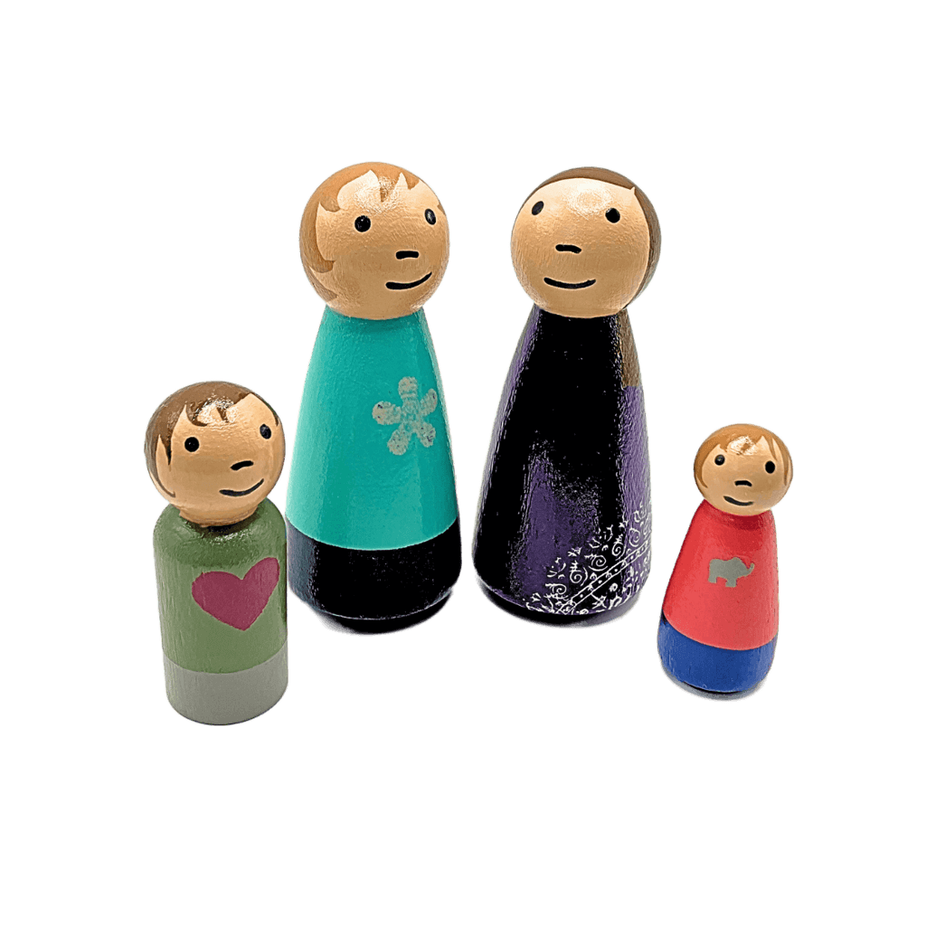 LGBTQ+ Family Wooden Doll Set - Two Moms