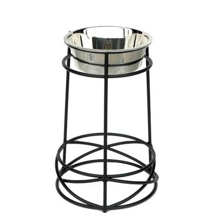 PetsStop Tall Mesh Elevated Dog Bowl, Extra Large – 18-Inch Cross Pattern Iron Stand with 3-Quart Bowl