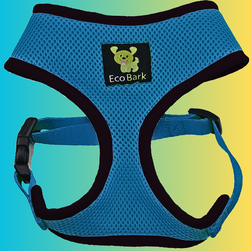 EcoBark Teal Dog Harness - Over-the-Head Soft Mesh Dog Vest Halter for Small to Medium Dogs and Puppies - BIG FRENCHIES