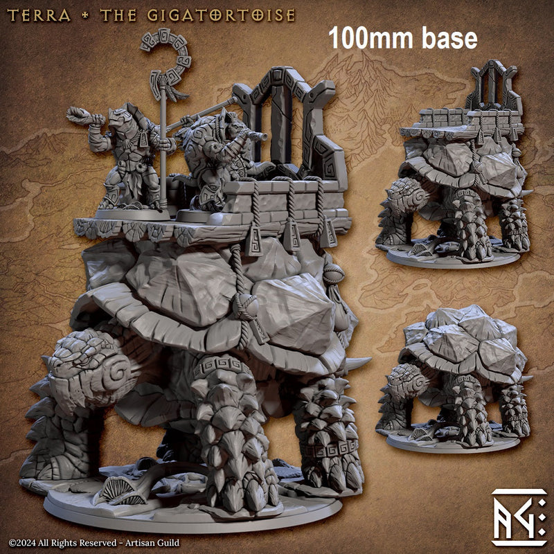 Terra, The Gigatortoise (Epic Boss)-3D Printed Miniatures-BIG FRENCHIES-All Systems Go Games