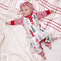 Christmas Trees Henley Cotton Romper - BIG FRENCHIES
