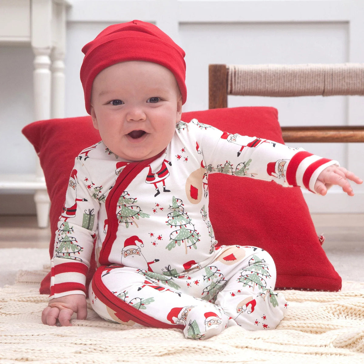 Christmas Santa Bamboo Zipper Romper - BIG FRENCHIES