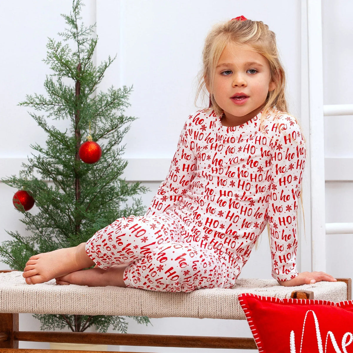 Christmas Bamboo Kids' Pajama Set Ho-Ho-Ho - BIG FRENCHIES